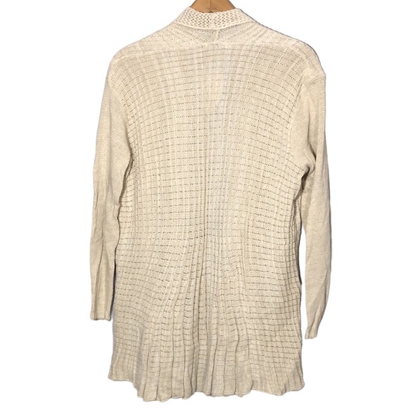 PURA MODA | Women’s Cream L/S Open Front Waterfall Knit Cardigan size XL {NEW} - Picture 12 of 13
